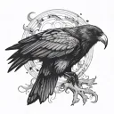 semicolon crow tattoo design idea