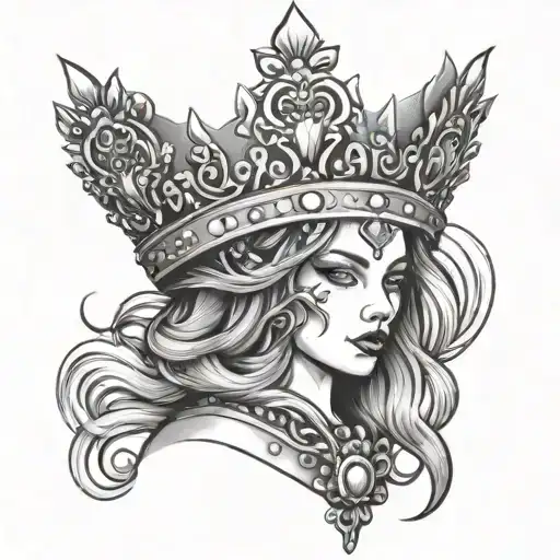 Bianca with a crown on the B tattoo design idea