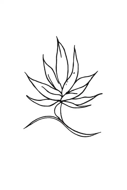 simple line cursive agave into a minimalist bouque at the top on my spine tattoo design idea