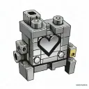À lego brick with a heart shape and a square shape inside tattoo design idea