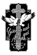 "Gianna and Alayah" Cross with 2 doves. Dated January 7th 2025 tattoo design idea