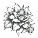 agave plant, tequila, limes tattoo design idea