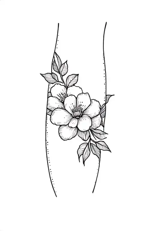 orange blossom cuff tattoo design idea