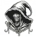 hooded with noose  tattoo design idea