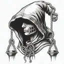 hooded with noose  tattoo design idea