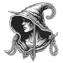 hooded with noose  tattoo design idea