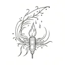 firecracker with lit fuse connected tattoo design idea