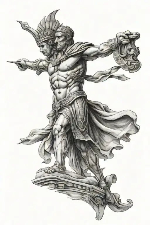 roman empire arm sleeve tattoo design idea