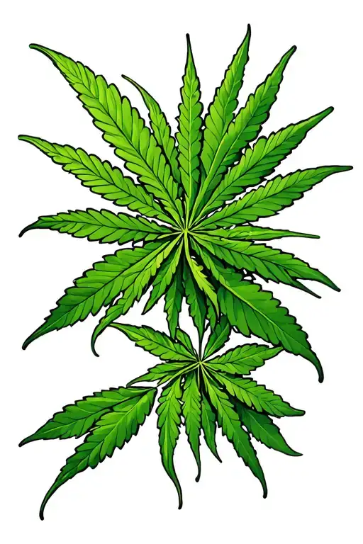 420 weed leaves morphing tattoo design idea
