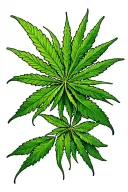 420 weed leaves morphing tattoo design idea