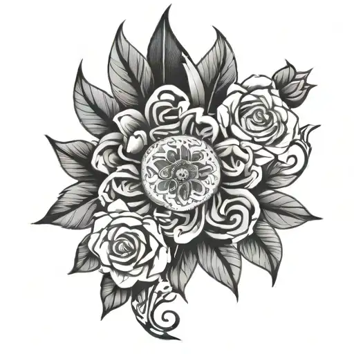 random tattoo with black tattoo design idea