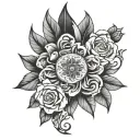 random tattoo with black tattoo design idea