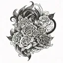 random tattoo with black tattoo design idea