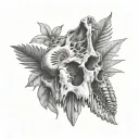 dinosaur skeleton skull tattoo design idea