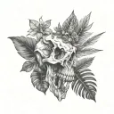 dinosaur skeleton skull tattoo design idea