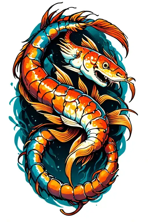Pisces and Scorpio  tattoo design idea