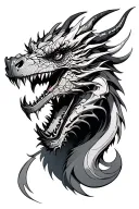 BIOMECHANIC HEAD OF DRAGON tattoo design idea