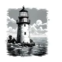 Lighthouse And Anchor tattoo design idea