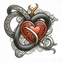infinity symbol with heart tattoo design idea