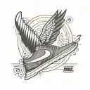 nike logo incorporated tattoo design idea