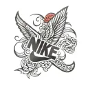 nike logo incorporated tattoo design idea