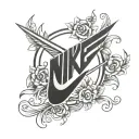 nike logo incorporated tattoo design idea