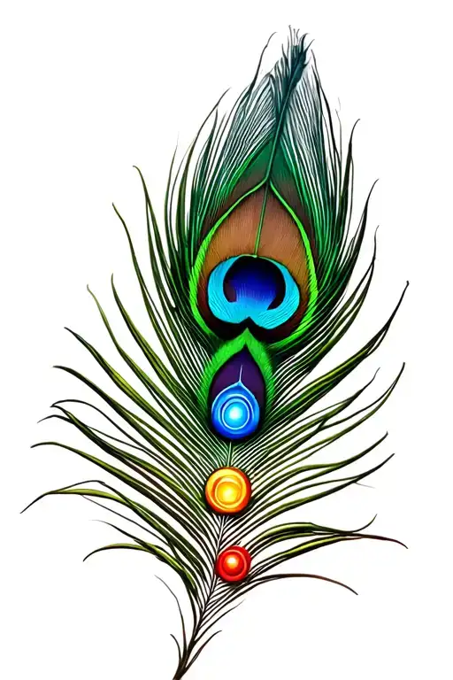 peacock feather,thirshul,louts and seven chakra symbols tattoo design idea