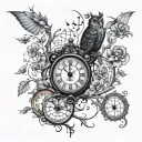 tree backgrounds path moon clock boot book owl snake flower compass night tattoo design idea