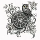 tree backgrounds path moon clock boot book owl snake flower compass night tattoo design idea