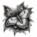 elden ring butterfly resting tattoo design idea