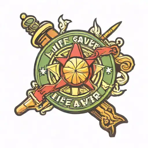 life saver candy as an army infantry patch tattoo design idea