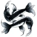 Two koi fish swimming same direction tattoo design idea