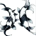 Two koi fish swimming same direction tattoo design idea