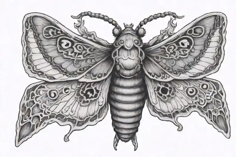 death moth tattoo design idea