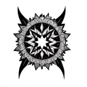 wofl and north star and david geometric mandala design tattoo design idea