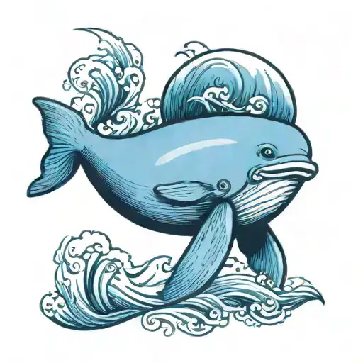 beluga whale tattoo design idea