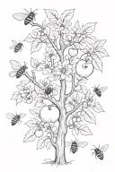 Apple Tree with Bees  tattoo design idea