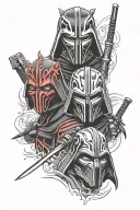 vader + kylo ren + darth maul tattoo design idea