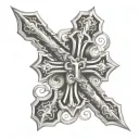 make a cross with these 3 elements in one: - Lorraine cross - Occitan cross - Jean le Navigator cross tattoo design idea