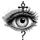 question mark, eye and anchor tattoo design idea