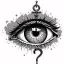 question mark, eye and anchor tattoo design idea
