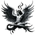 heaven vs hell tattoo design idea