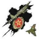 Russian attack aircraft with AK machine gun, fpv drone tattoo design idea