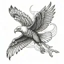 eagle flying tattoo design idea