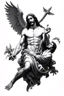 Jesus saving Peter tattoo design idea