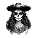 Mexican Catrina tattoo design idea