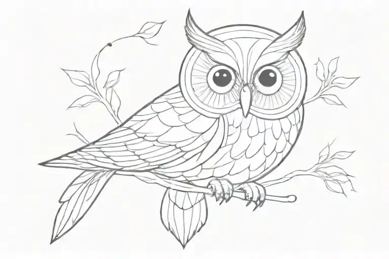 owl doodle tattoo design idea