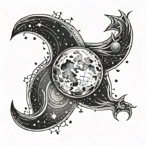 moon Aquarius constellation tattoo design idea