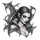 vampire girl sexy tattoo design idea