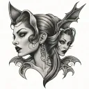 vampire girl sexy tattoo design idea